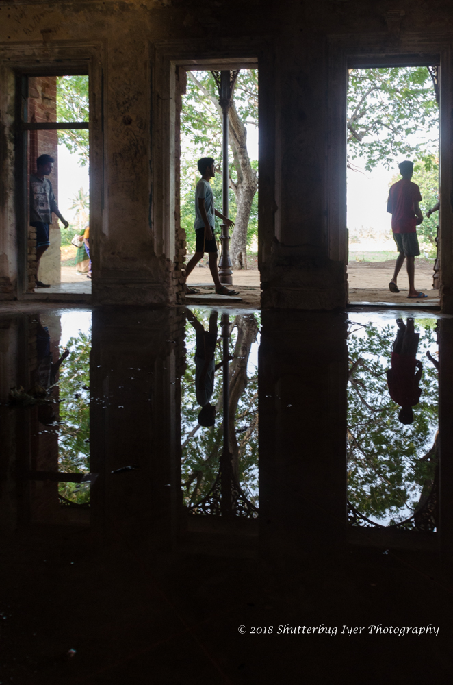 Reflections on the ruins of Poosimalai kuppam Palace